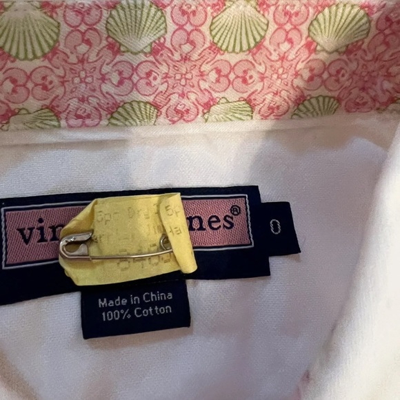 Vineyard Vines Tailored White Button Down Size 0 Seashell Detailed Cuffs - Picture 8 of 8